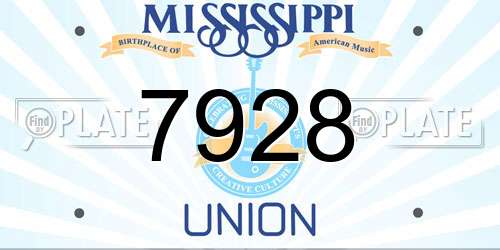 7928 Mississippi License Plate