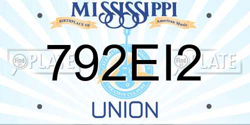 792EI2 Mississippi License Plate