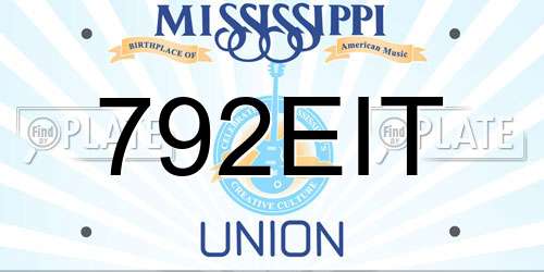 792EIT Mississippi License Plate