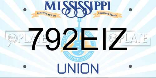 792EIZ Mississippi License Plate