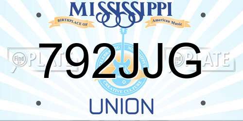 792JJG Mississippi License Plate