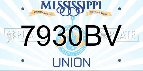 7930BV Mississippi License Plate