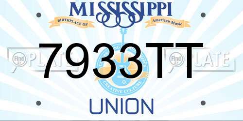 7933TT Mississippi License Plate