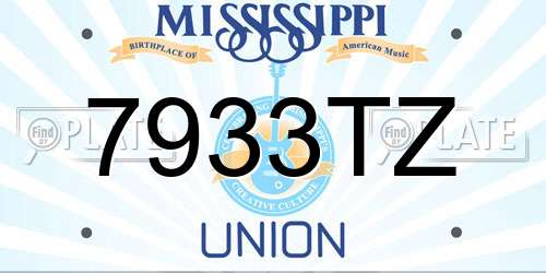 7933TZ Mississippi License Plate