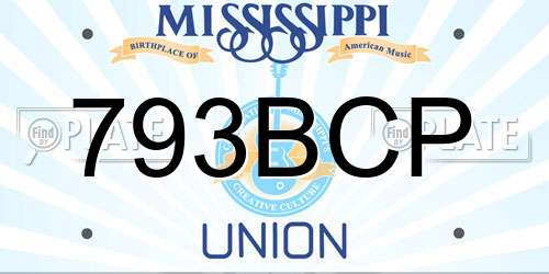 793BCP Mississippi License Plate