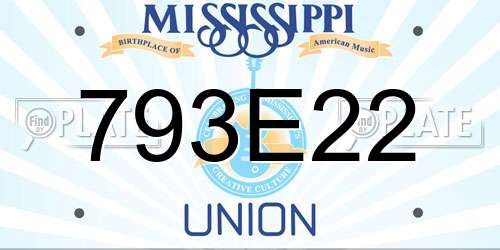 793E22 Mississippi License Plate