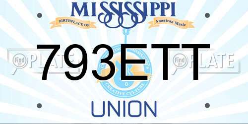 793ETT Mississippi License Plate