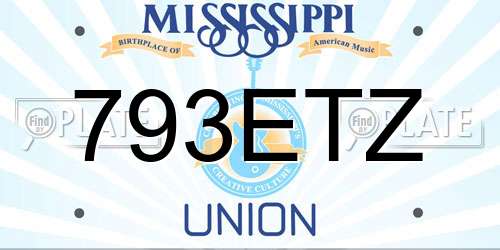 793ETZ Mississippi License Plate