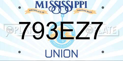793EZ7 Mississippi License Plate