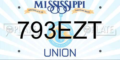 793EZT Mississippi License Plate