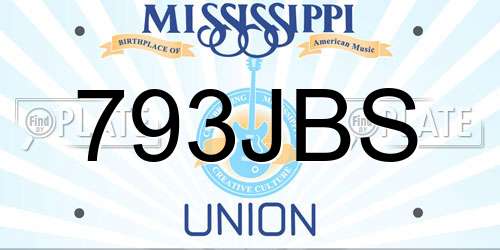 793JBS Mississippi License Plate