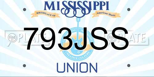 793JSS Mississippi License Plate