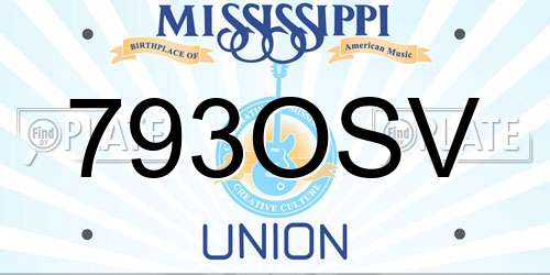 793OSV Mississippi License Plate