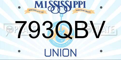 793QBV Mississippi License Plate