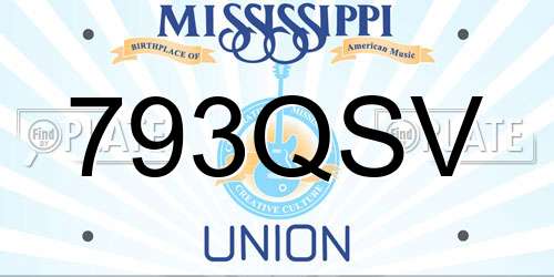 793QSV Mississippi License Plate