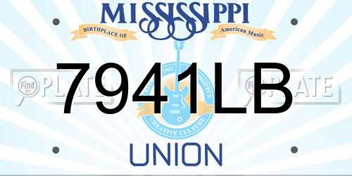 7941LB Mississippi License Plate