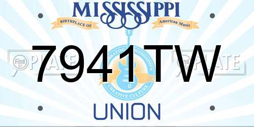 7941TW Mississippi License Plate