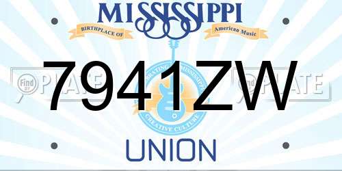 7941ZW Mississippi License Plate