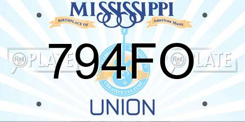 794FO Mississippi License Plate