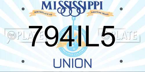 794IL5 Mississippi License Plate