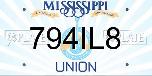 794IL8 Mississippi License Plate