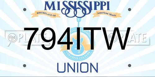 794ITW Mississippi License Plate