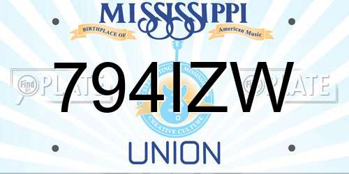 794IZW Mississippi License Plate