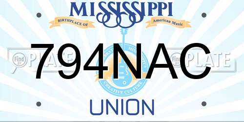 794NAC Mississippi License Plate