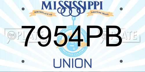7954PB Mississippi License Plate