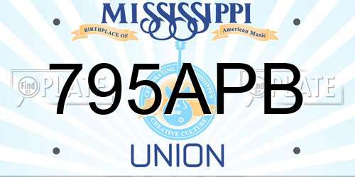 795APB Mississippi License Plate