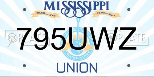 795UWZ Mississippi License Plate