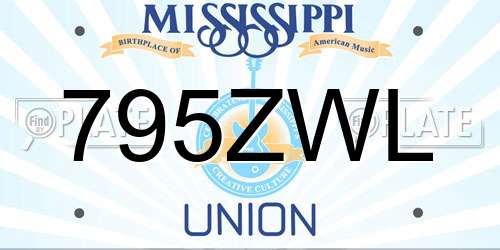 795ZWL Mississippi License Plate