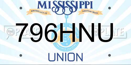 796HNU Mississippi License Plate