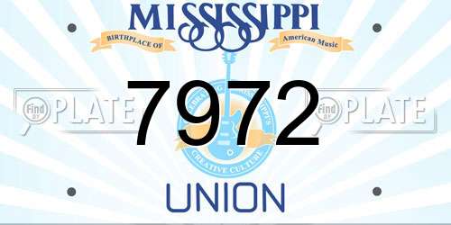 7972 Mississippi License Plate