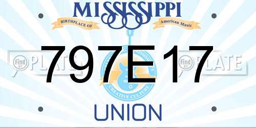 797E17 Mississippi License Plate