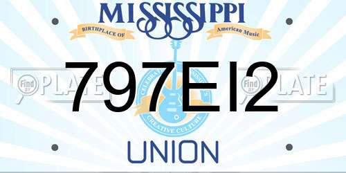 797EI2 Mississippi License Plate