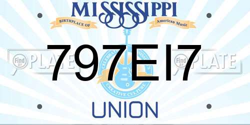 797EI7 Mississippi License Plate