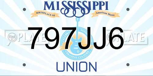 797JJ6 Mississippi License Plate
