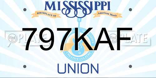 797KAF Mississippi License Plate