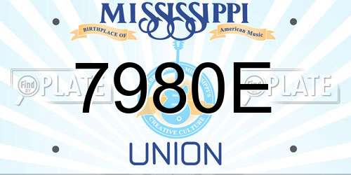 7980E Mississippi License Plate