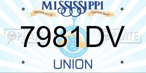 7981DV Mississippi License Plate