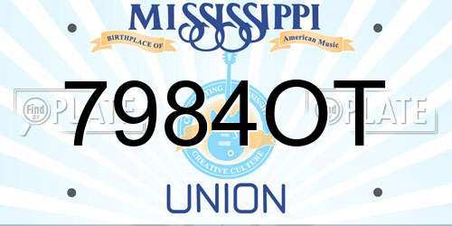 7984OT Mississippi License Plate