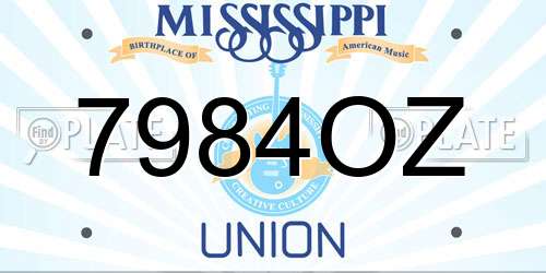 7984OZ Mississippi License Plate