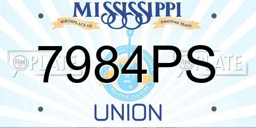7984PS Mississippi License Plate