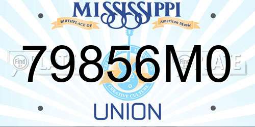 79856M0 Mississippi License Plate