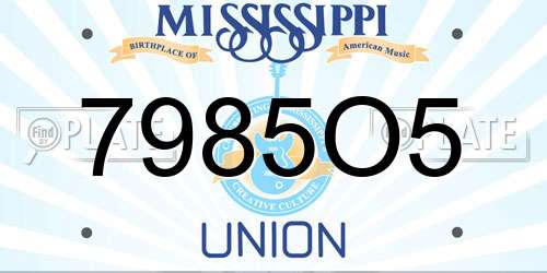 7985O5 Mississippi License Plate