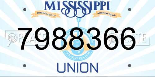 7988366 Mississippi License Plate
