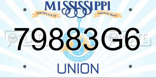 79883G6 Mississippi License Plate