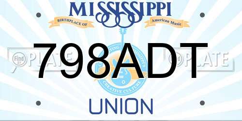 798ADT Mississippi License Plate