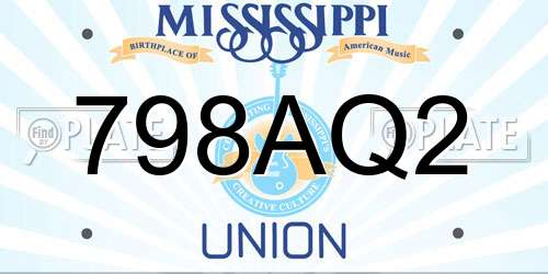 798AQ2 Mississippi License Plate